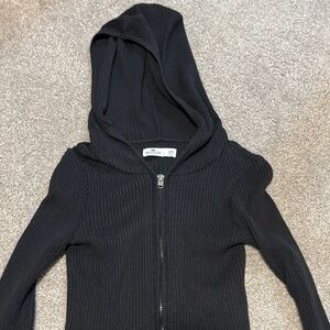 Hollister Black Ribbed Cardigan